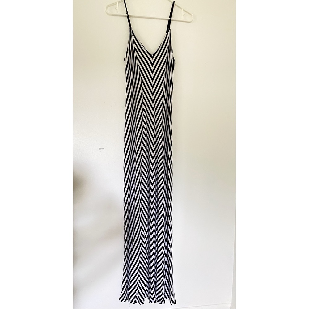Black & White Striped Maxi Dress